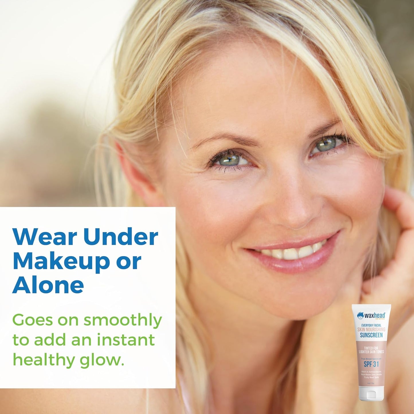 Tinted Organic Zinc Oxide Sunscreen for Face by Waxhead - Natural Protection & Flawless Finish