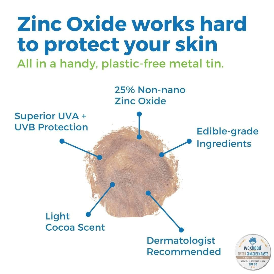 Tinted Organic Zinc Oxide Sunscreen for Face by Waxhead - Natural Protection & Flawless Finish