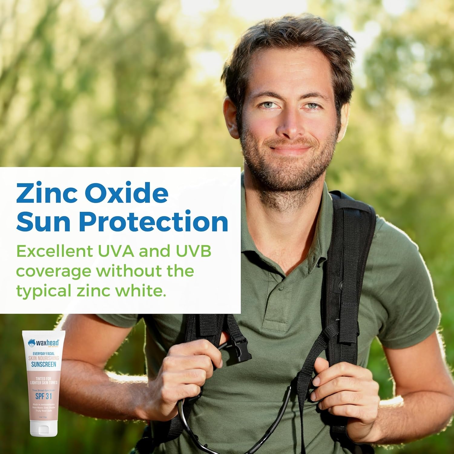 Tinted Organic Zinc Oxide Sunscreen for Face by Waxhead - Natural Protection & Flawless Finish