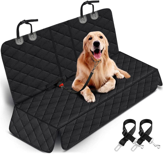 Dog Car Seat Cover - Waterproof Back Seat Protector for Pets, Non-Slip Design Fits Middle Armrest, Compatible with Most Cars, Trucks, and SUVs - Black