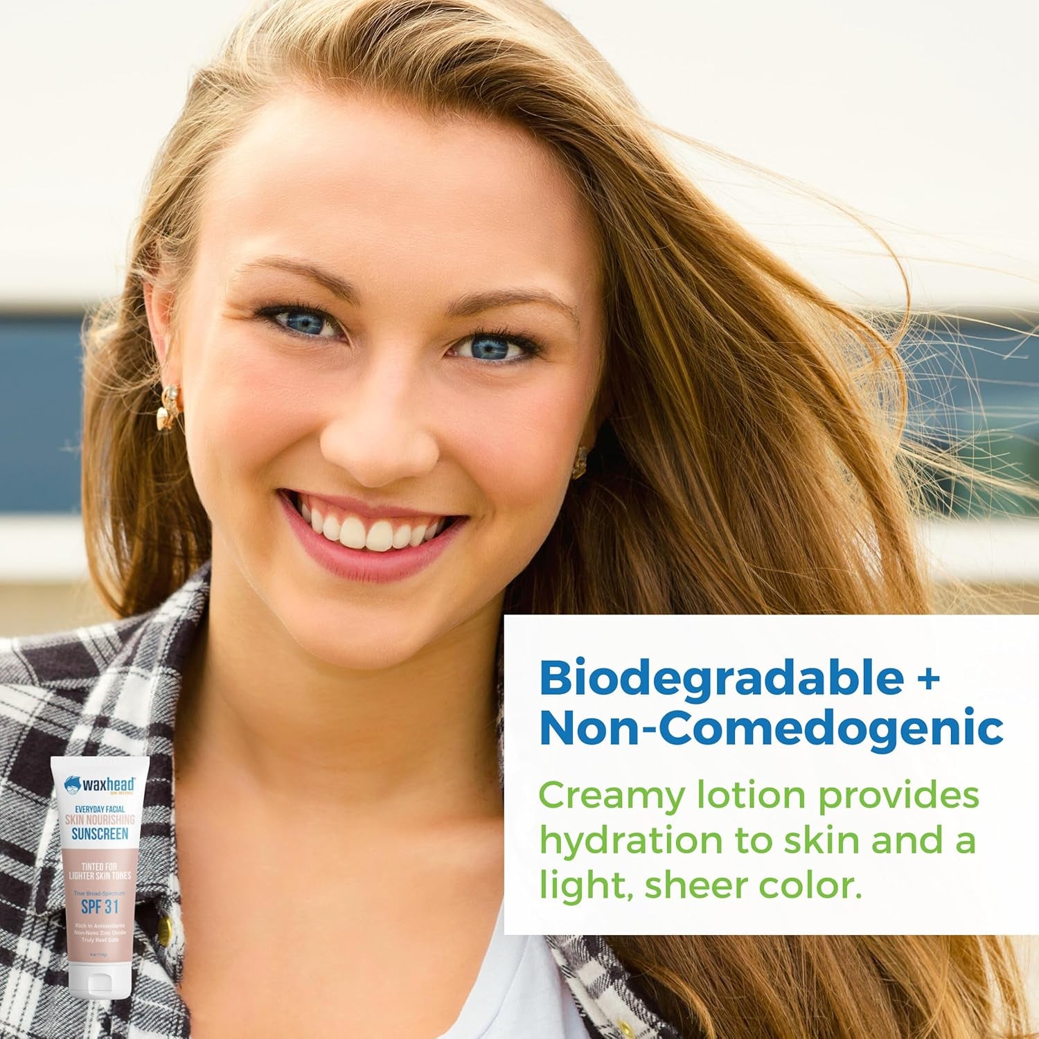 Tinted Organic Zinc Oxide Sunscreen for Face by Waxhead - Natural Protection & Flawless Finish