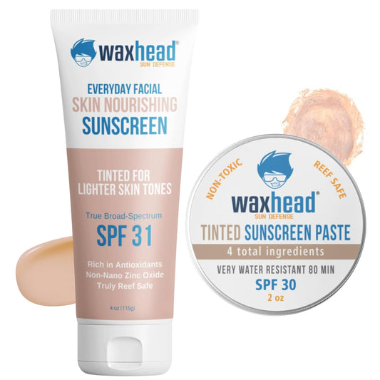 Tinted Organic Zinc Oxide Sunscreen for Face by Waxhead - Natural Protection & Flawless Finish